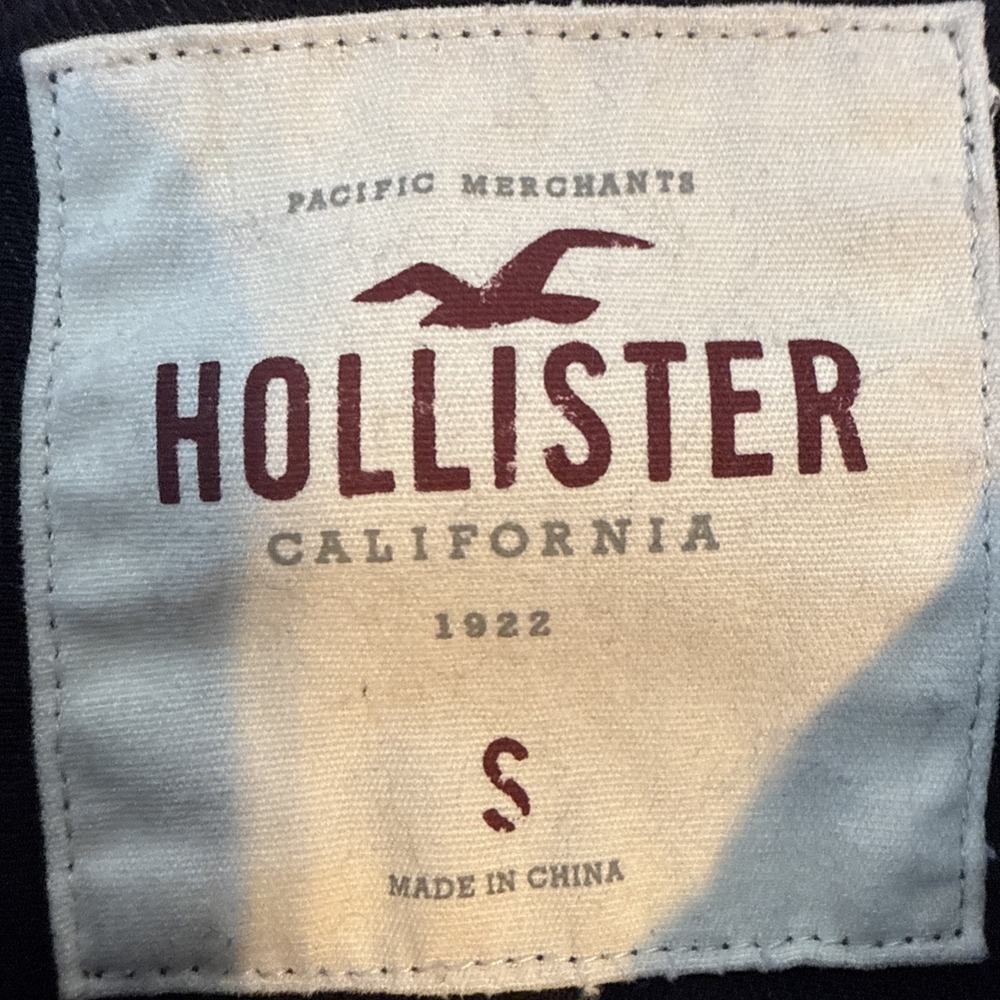 JACKET JEAN HOLLISTER WOMEN SMALL DENIM Black DISTRESSED‎
